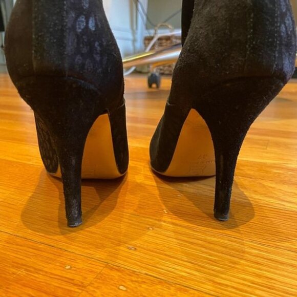 Cleane Black Leopard Ankle Boots - Picture 5 of 8